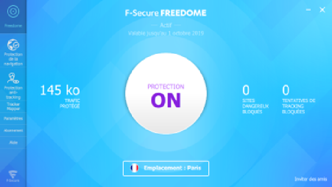 Interface d'un client VPN