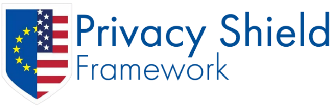 Logo du Privacy Shield, un bouclier mi-drapeau UE mi-drapeau USA